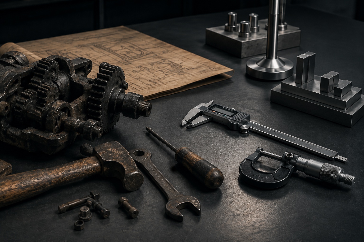 Wrenches and hand tools hanging on a workshop wall